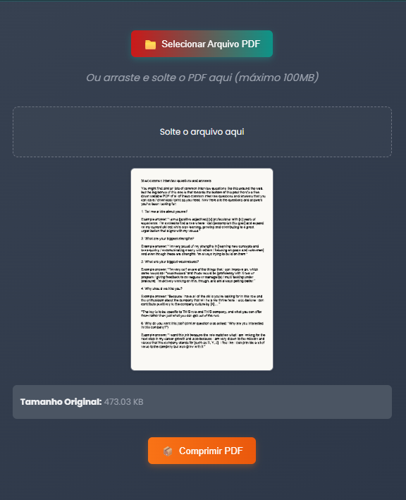 Ferramenta grátis para comprimir PDF online no Brasil com JuntarPDF.cc