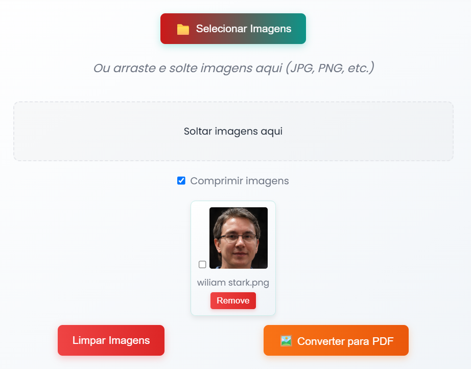 Ferramenta grátis para converter JPG em PDF online com JuntarPDF.cc