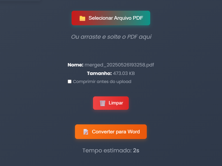 Ferramenta grátis para converter PDF em Word online com JuntarPDF.cc